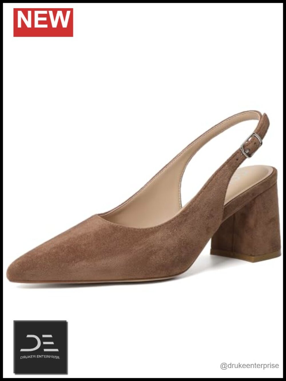 Slingback Block Heel Pumps for Women Chunky Heels Office Work Shoes
